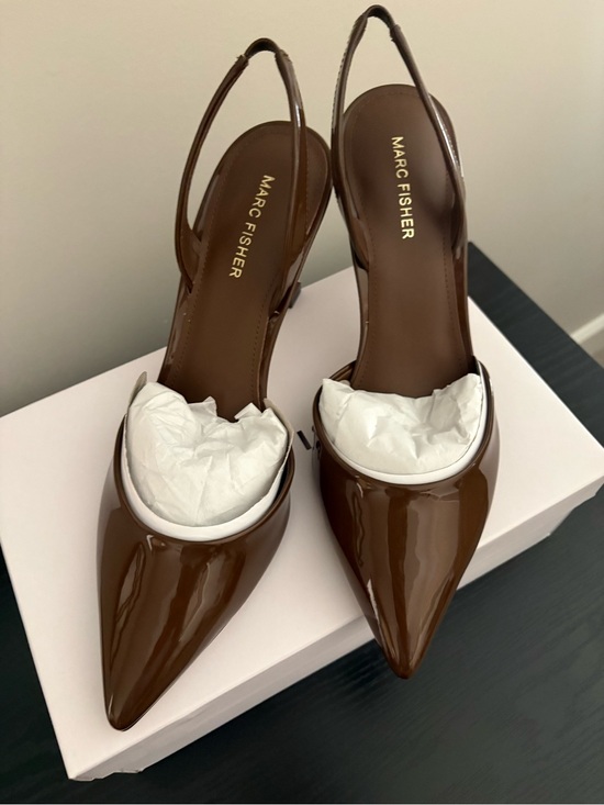 Marc Fisher Shoes - Marc Fisher Hadya Dark Brown Slingback Heels